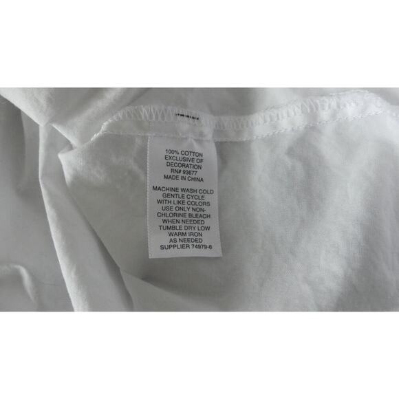 Ana Off Shoulder White Cotton Top Embroidered Bell Sleeve Flowy Shirt Size M - Picture 4 of 9